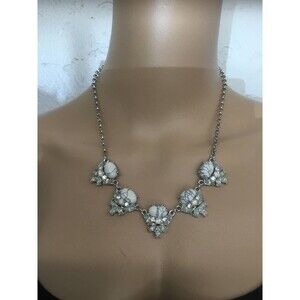 Loft white Gray Necklace Faux Marble